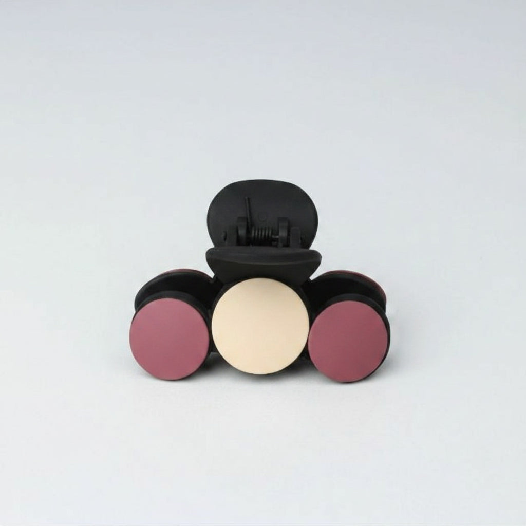 Tri-Sphere Hair Claw Clip - Pink & Cream