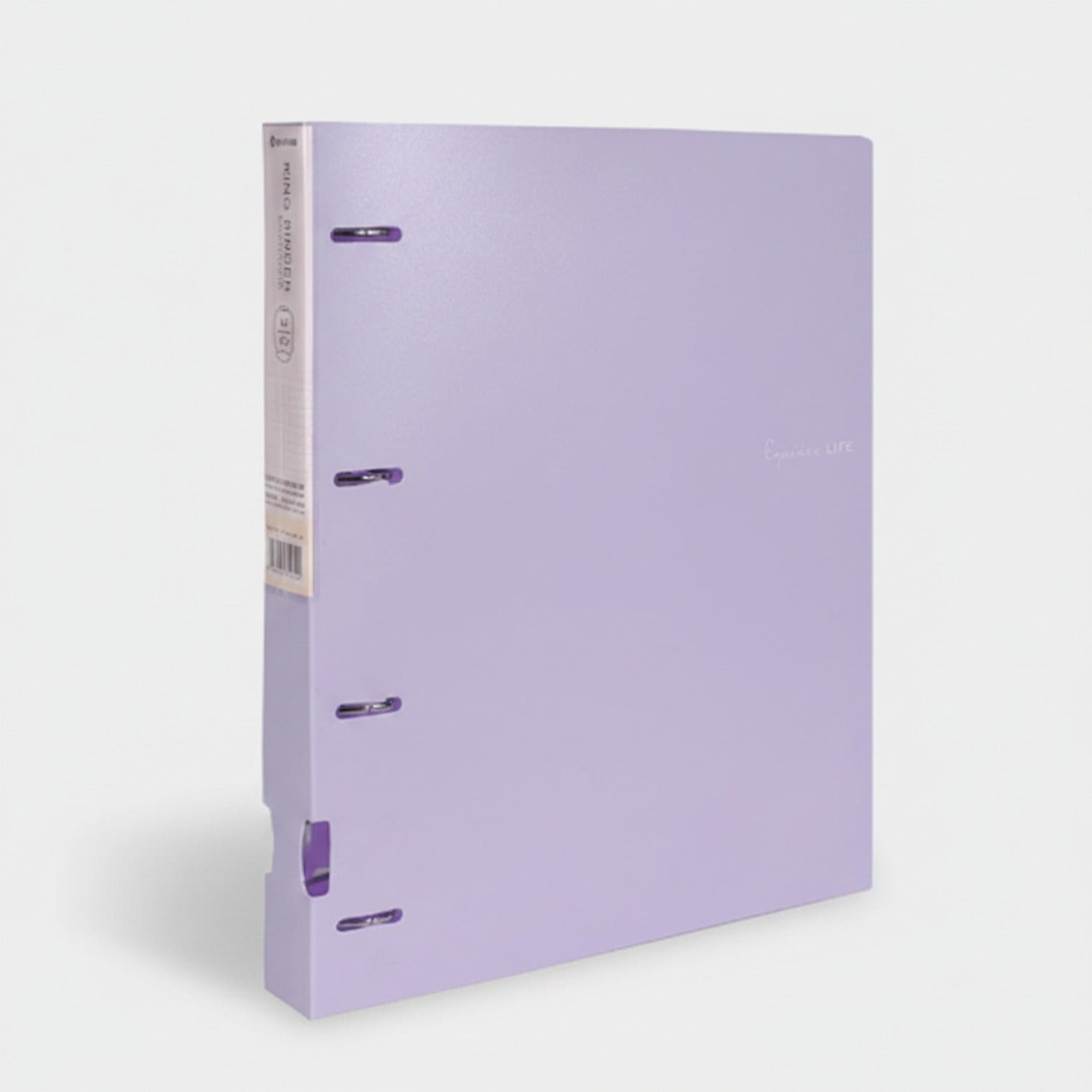 Pink Leather 2-Ring Binder with Rose Gold Clasps