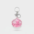 Pink Glitter Shell Acrylic Keyring with Pearl Charm