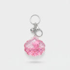 Pink Glitter Shell Acrylic Keyring with Pearl Charm