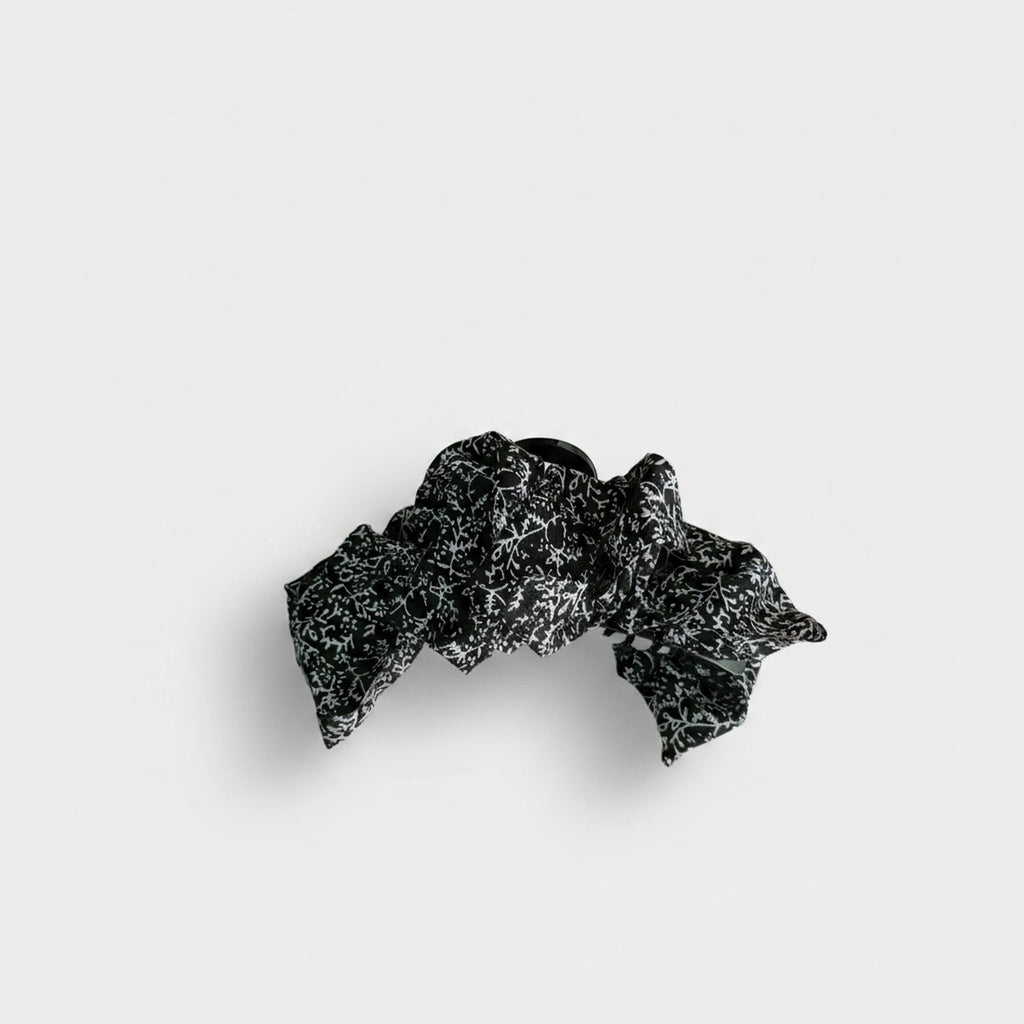 Black Textured Lace Hair Claw Clip