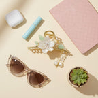 Delicate Floral Pearl Chain Hair Claw