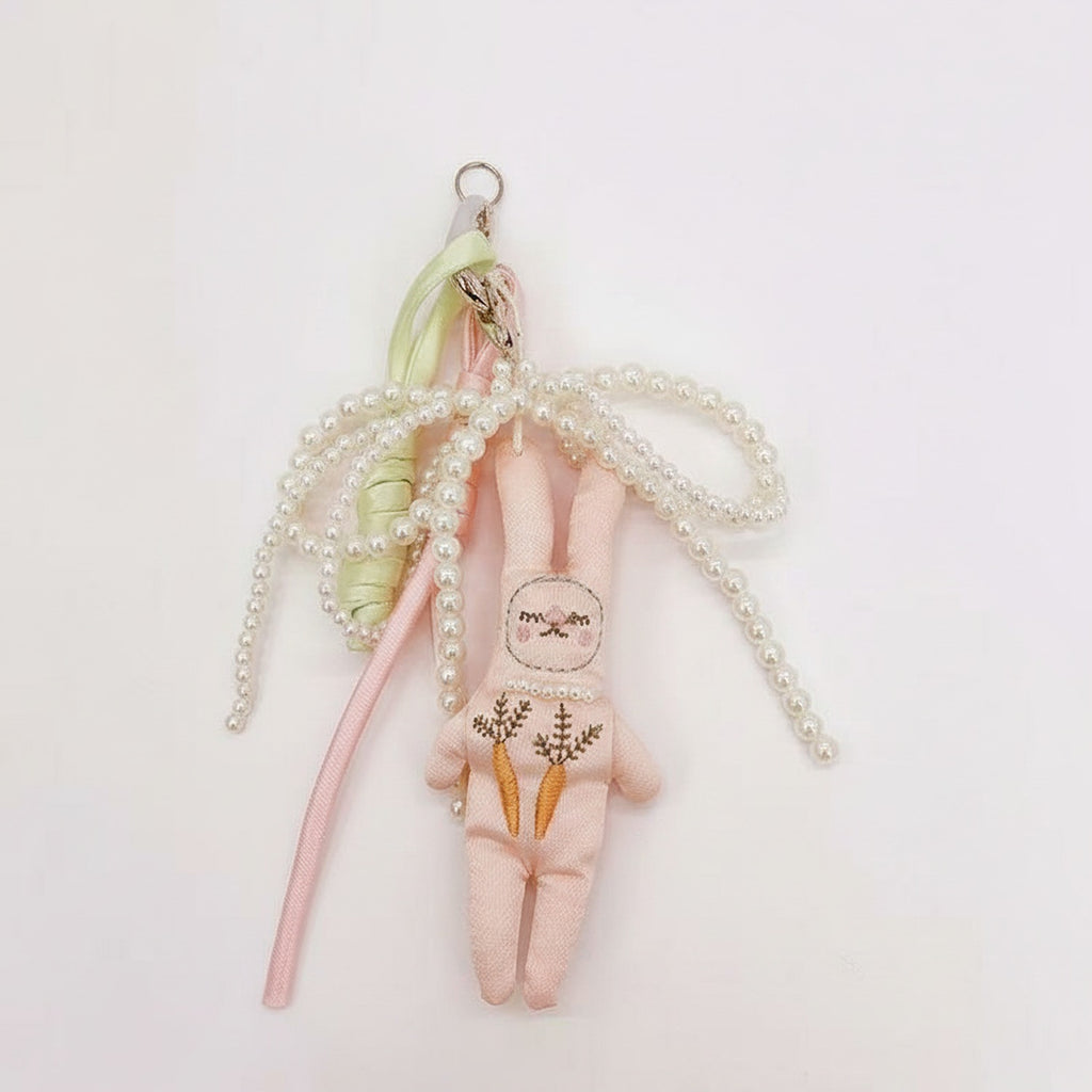 Pearl Beaded Flower Fairy Doll Keyring