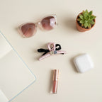 Pink And Black Claw Hair Clip With Pearls