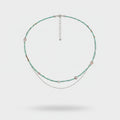 Beaded Layered Necklace With Rose Quartz Accents
