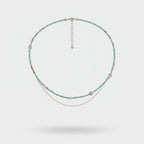 Beaded Layered Necklace With Rose Quartz Accents