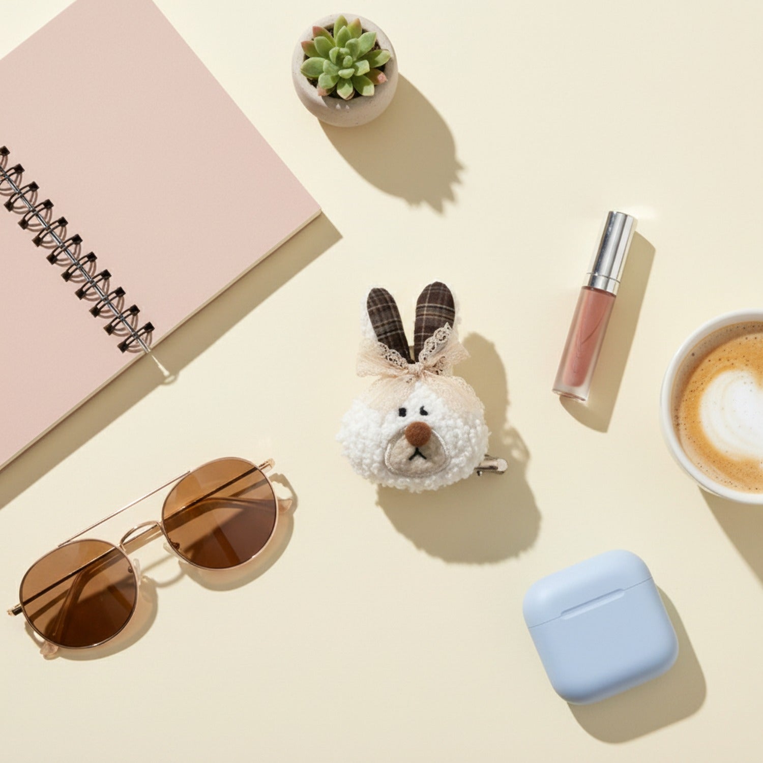 Fuzzy Bunny Hair Claw With Lace Bow