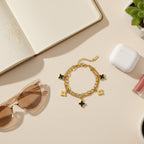 Gold Four-Leaf Clover Charm Chain Bracelet