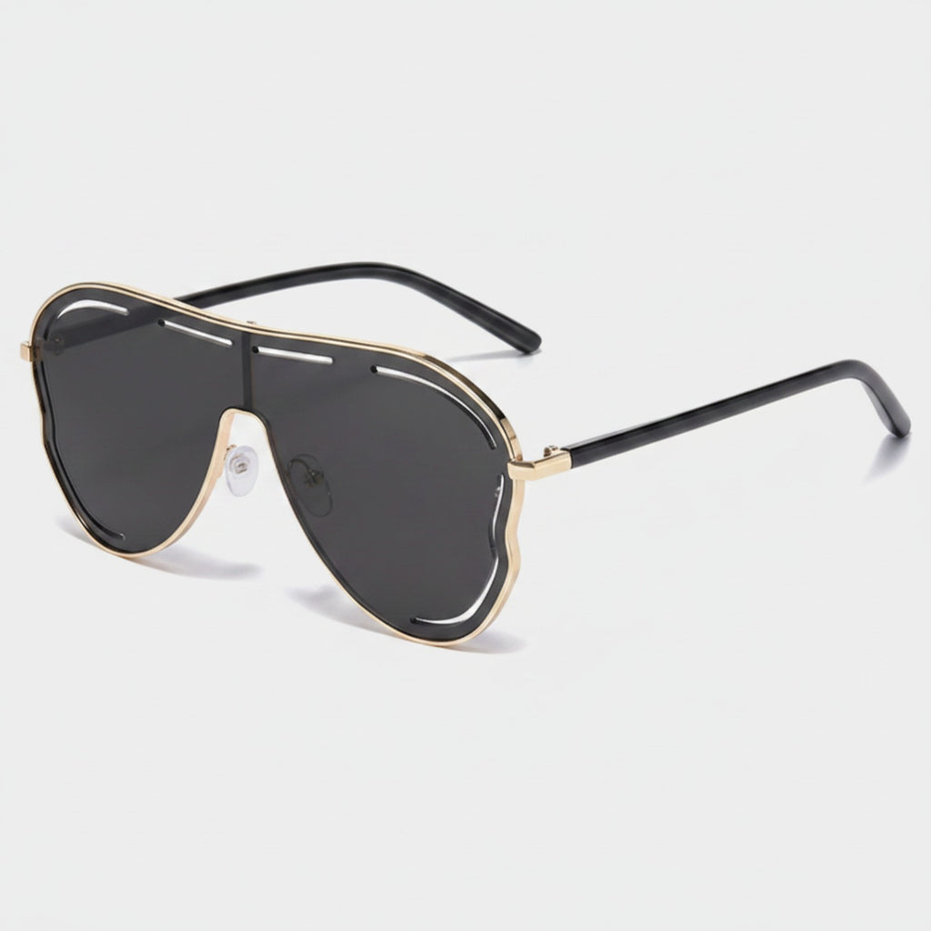 Gold And Black Aviator Sunglasses