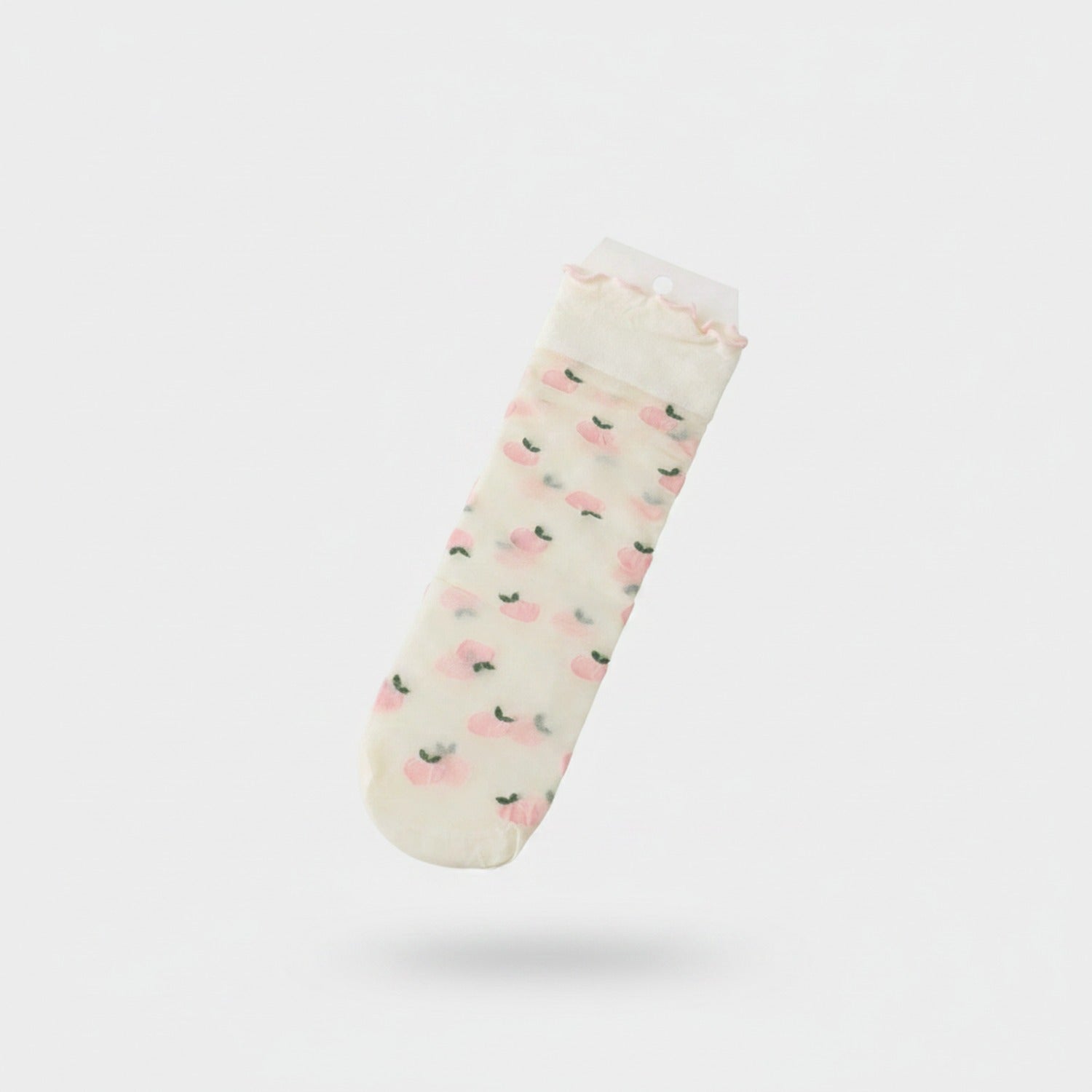 Strawberry Cream Socks With Ruffle Trim