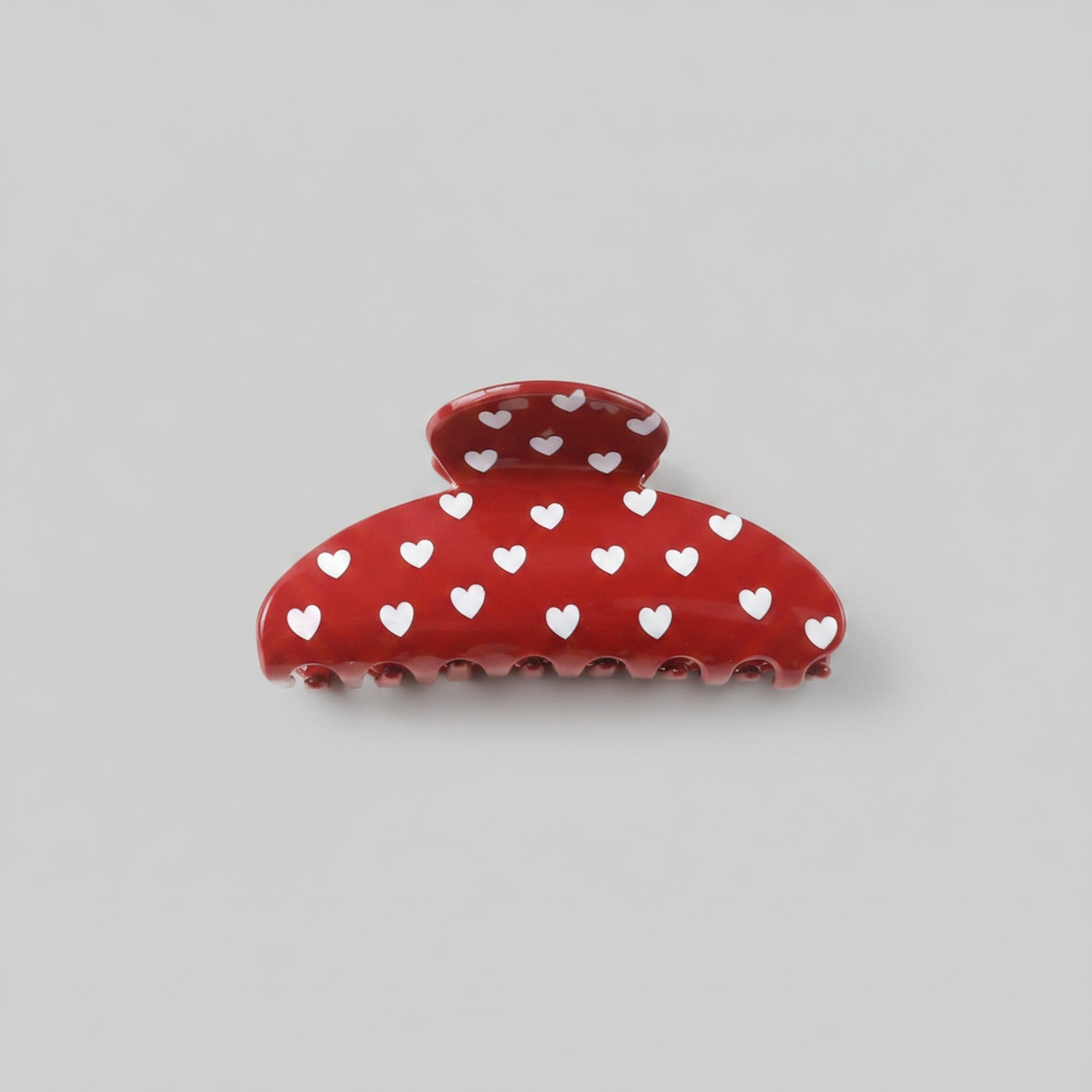 Heart Pearl Claw Hair Clip Cream