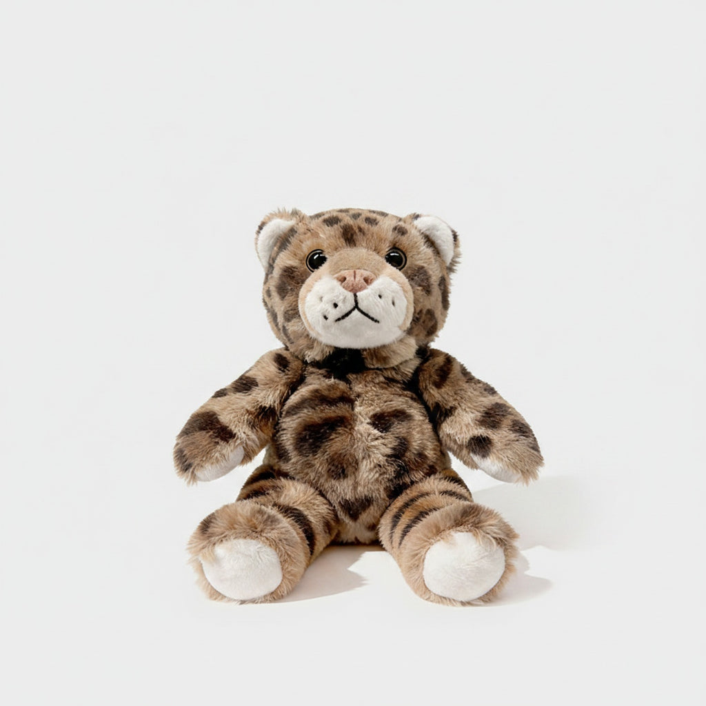 Leopard Print Plush Teddy Bear With Bow