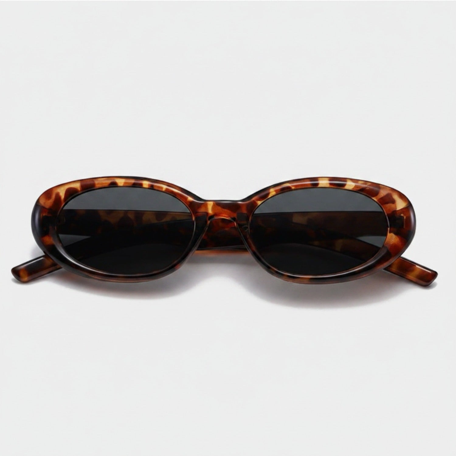Black Oval Sunglasses with Dark Tinted Lenses