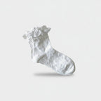 White Lace Ruffle Crew Socks