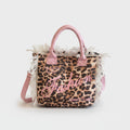 Leopard Print Tote Bag With Fringe Trim