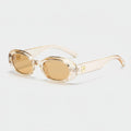 Oval Champagne Tinted Sunglasses With Side Shield