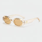 Oval Champagne Tinted Sunglasses With Side Shield