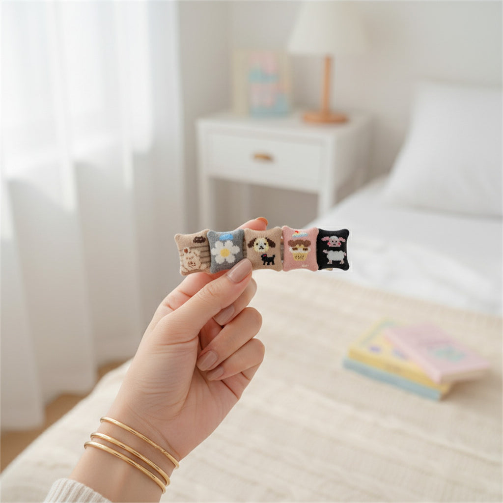 Cute Animal Embroidered Crew Socks Pack