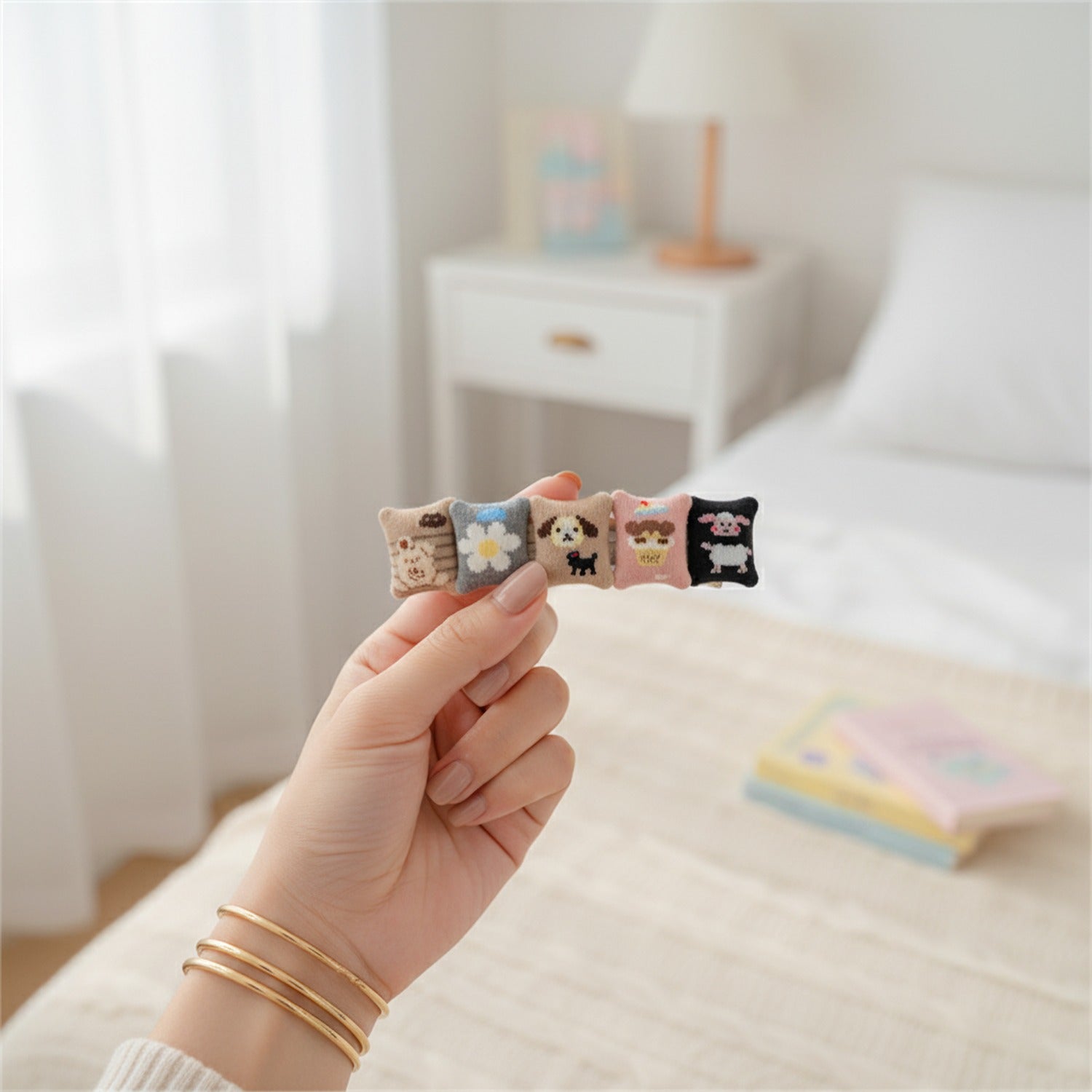 Cute Animal Embroidered Crew Socks Pack