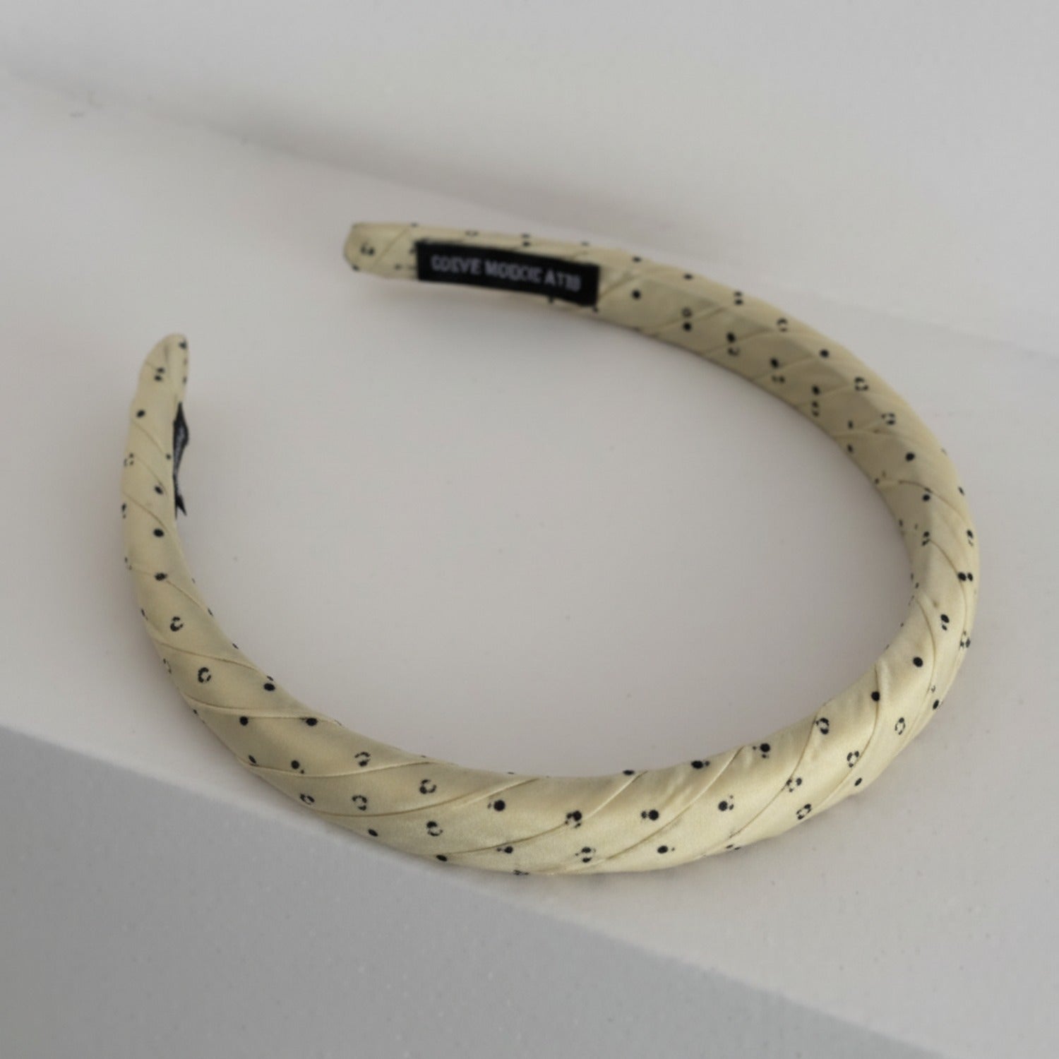 White Polka Dot Padded Headband