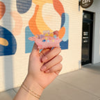 Pink Dinosaur Hair Claw With Colorful Spikes