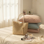 Woven Straw Tote Bag With Tassel Detail