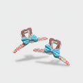 Red Gingham Heart Claw With Turquoise Bow