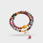 Colorful Beaded Bracelet With Cat Charm
