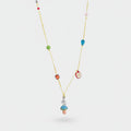 Beaded Charm Necklace With Colorful Fruit Pendants