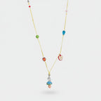 Beaded Charm Necklace With Colorful Fruit Pendants
