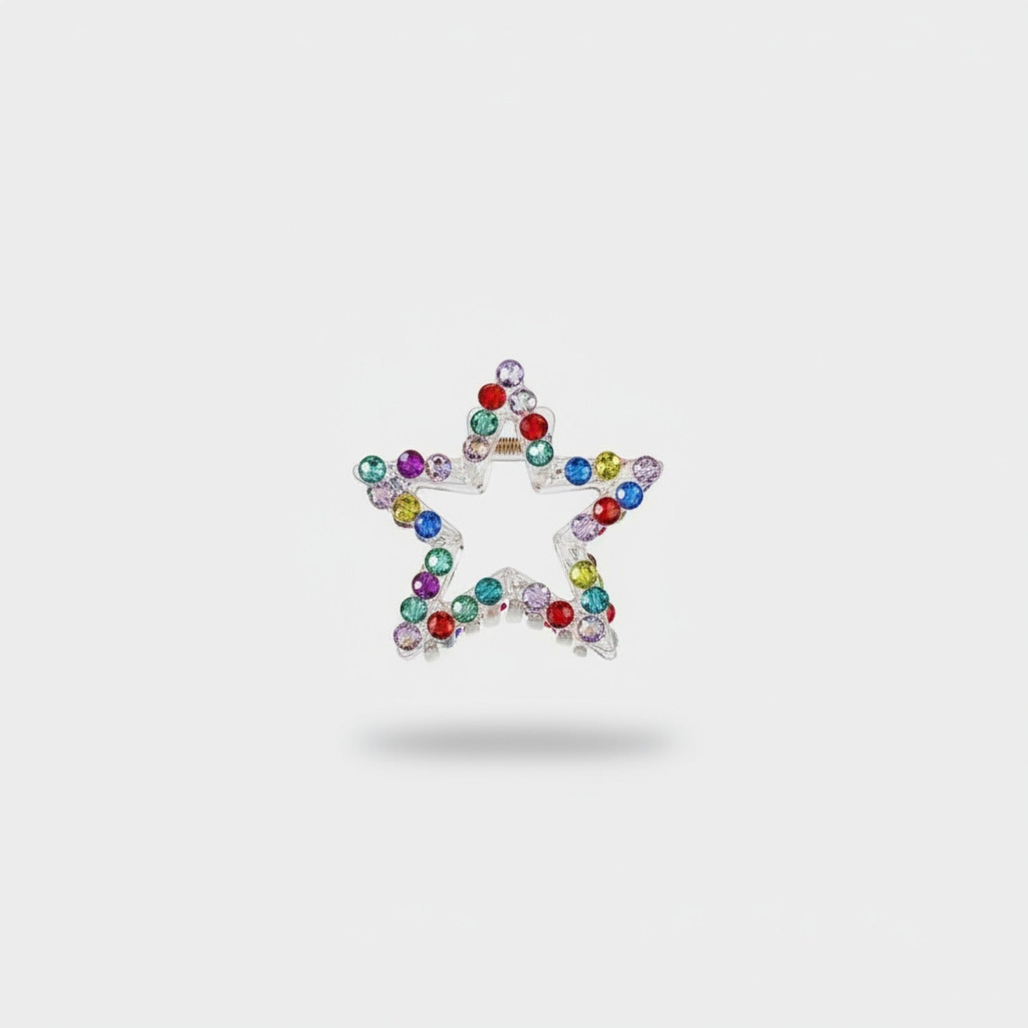 Rainbow Rhinestone Star Hair Claw Clip