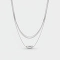 Silver Layered Snake Chain Necklace