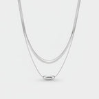 Silver Layered Snake Chain Necklace