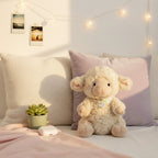 Cream Plush Lamb With Floral Bandana