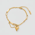 Gold Chain Bracelet With Heart Charm