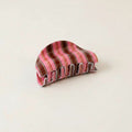 Pink Striped Metal Claw Hair Clip