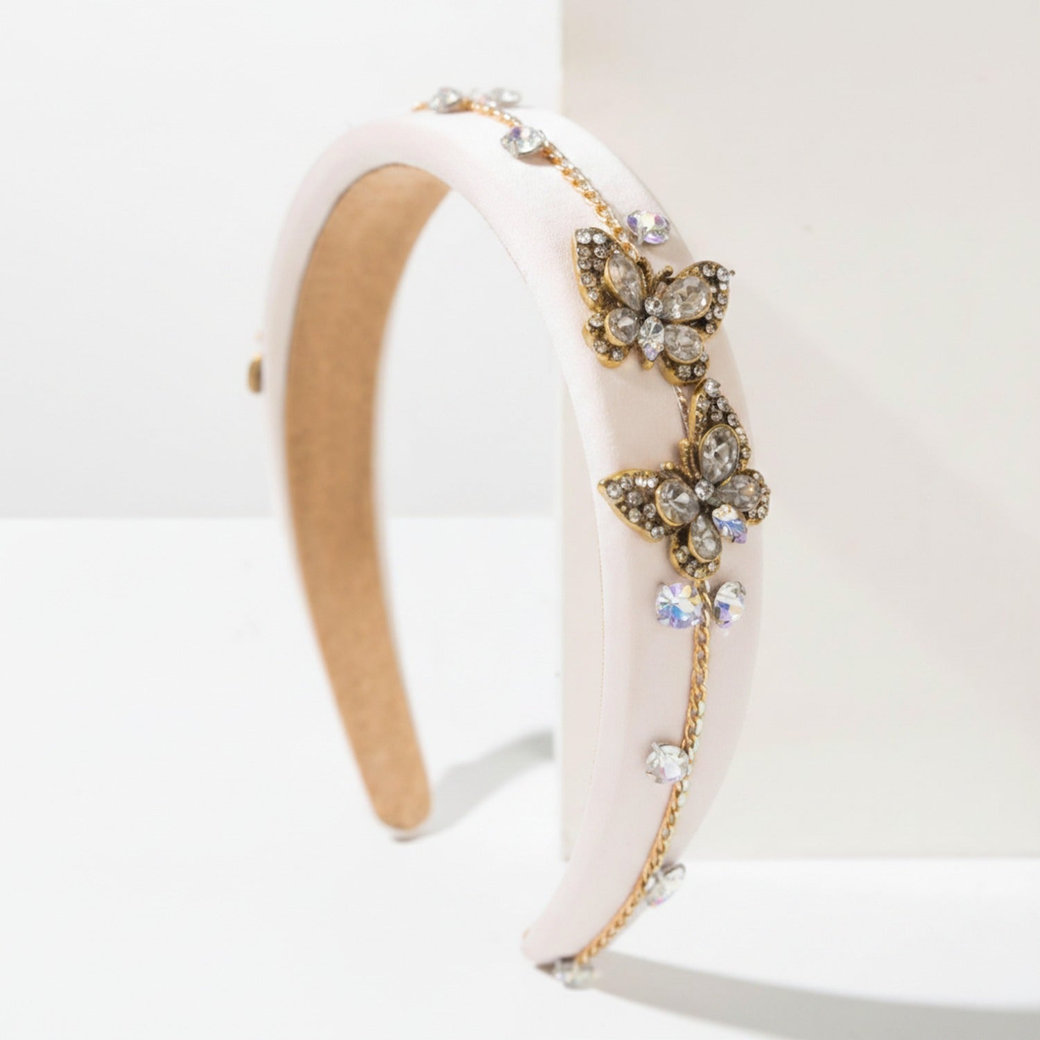 Black Velvet Butterfly Embellished Padded Headband