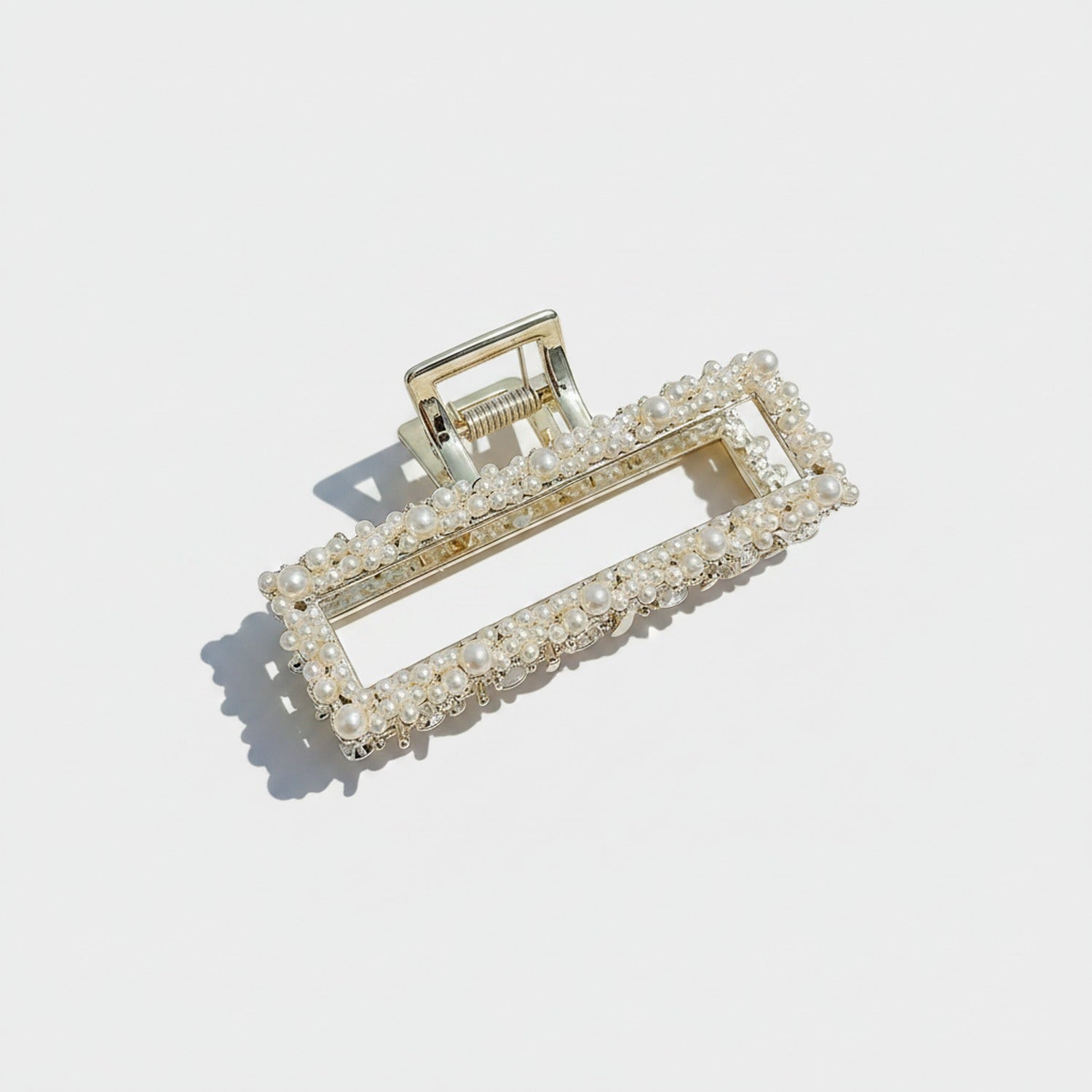 Pearl Beaded Gold Hair Claw Clip