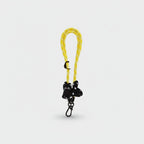 Yellow Rope Black Cat Charm Phone Strap