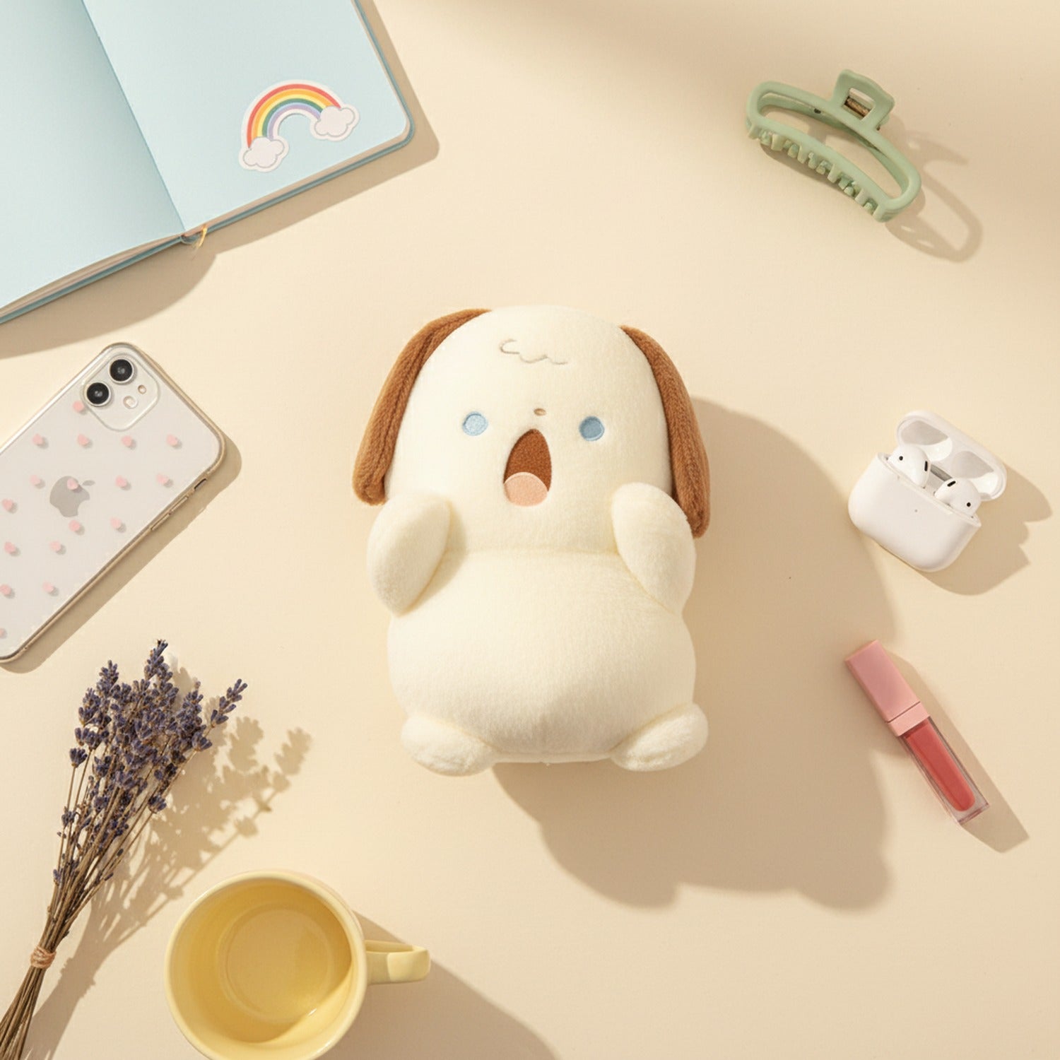 Cream Brown Floppy Ear Puppy Plush Toy