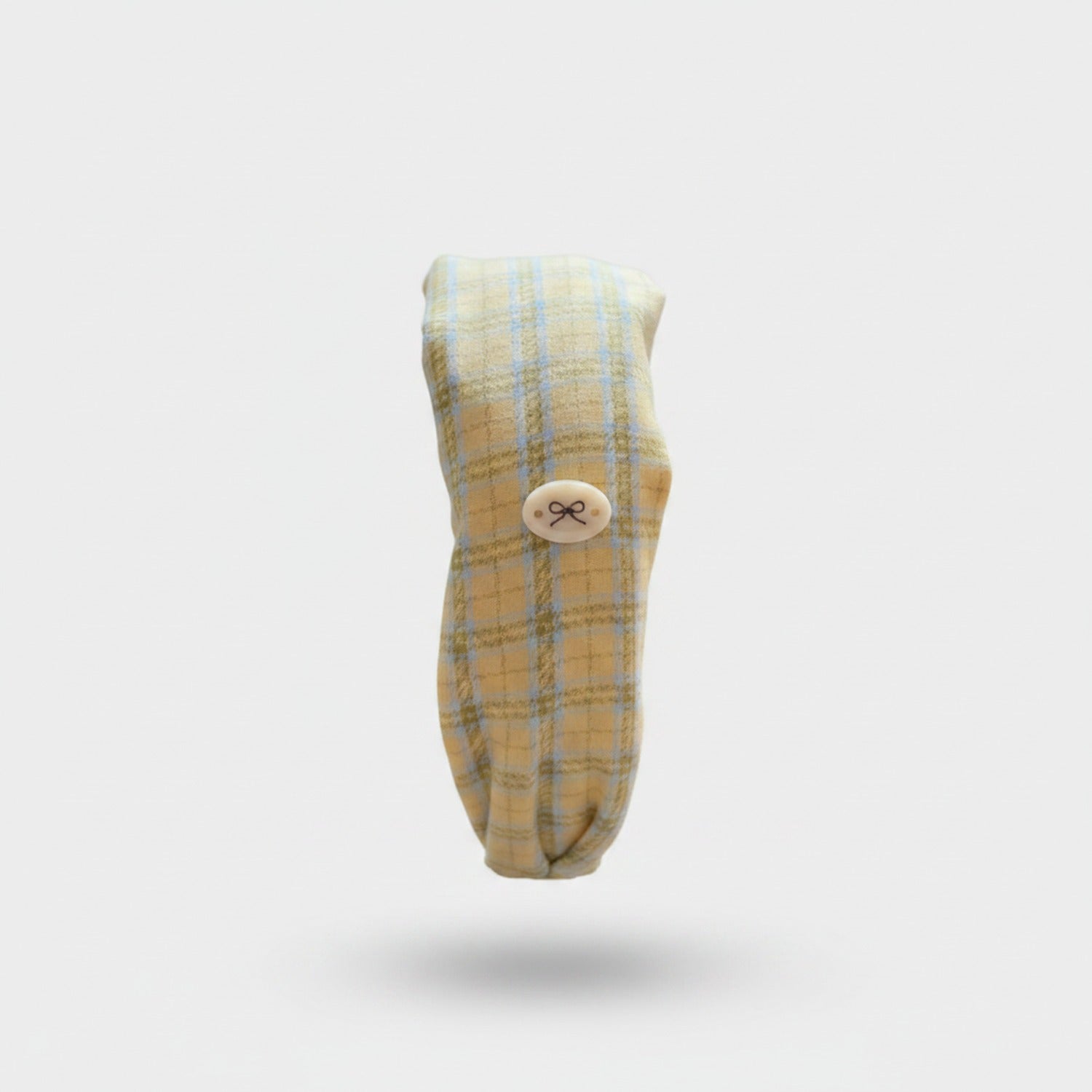 Plaid Headband With Bow Charm Detail
