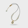 Aqua Beaded Pearl Charm Pendant Necklace