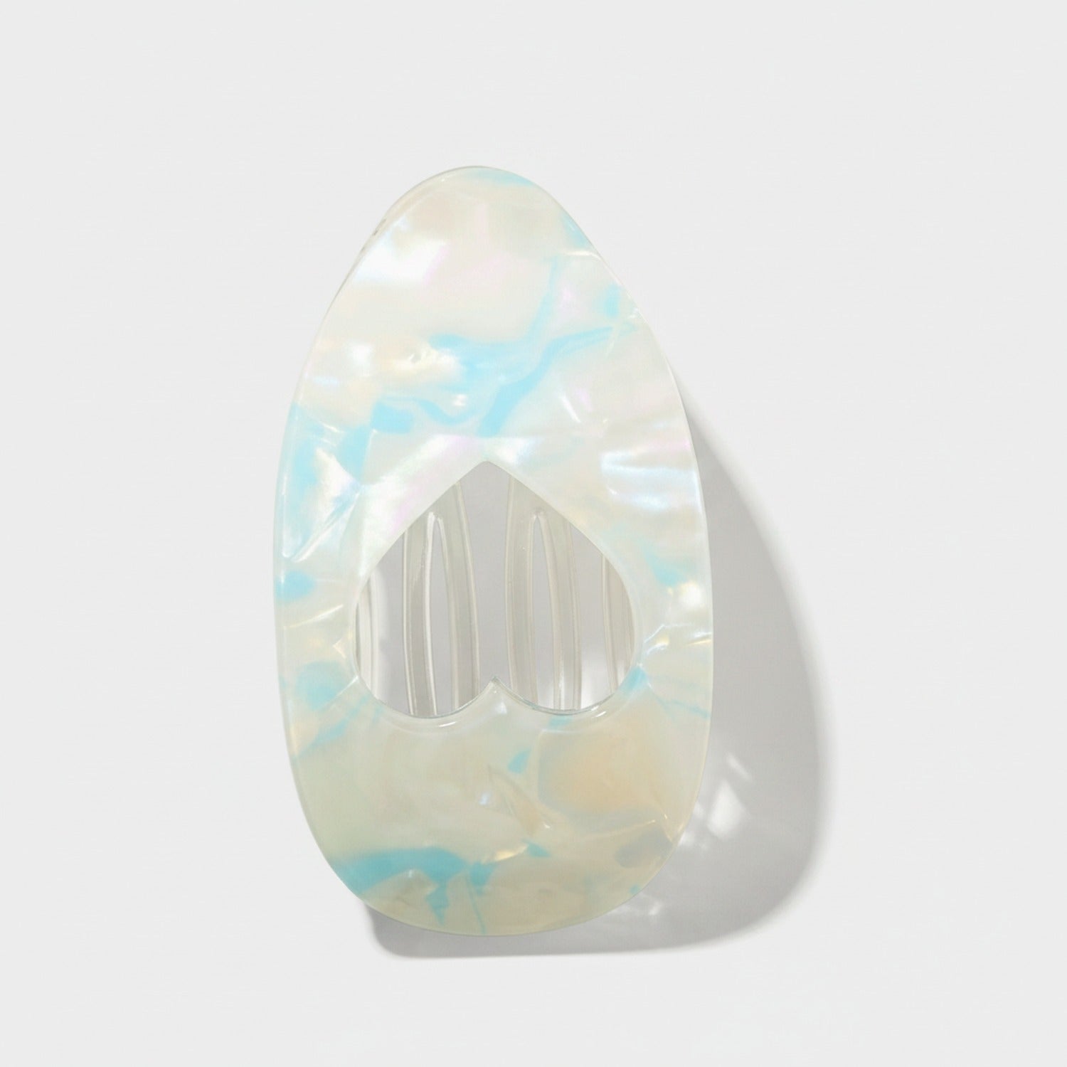 Opalescent Heart Cutout Hair Claw Clip