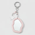 Pink Wavy Acrylic Keyring with Star Charm and Beaded Details