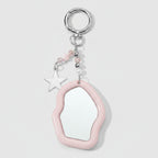 Pink Wavy Acrylic Keyring with Star Charm and Beaded Details