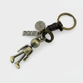 Brass Robot Charm Keychain With Rings