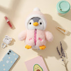 Adorable Pink Penguin Plush Toy With Zipper Jacket