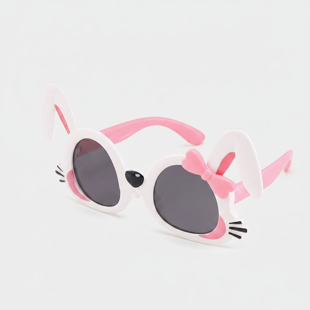Bunny Ear Pink White Sunglasses With Bow