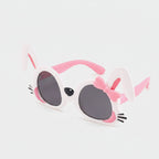 Bunny Ear Pink White Sunglasses With Bow