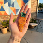 Carrot Rhinestone Hair Claw Clip Orange